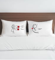 BK Gift Sevgili Tasarımlı Pamuklu 2’li Yastık Kılıfı Seti-8 50x70cm, Sevgiliye Hediye, Ev Hediyesi, Tasarım Ev Tekstili
