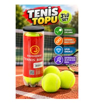 3’lü Tenis Topu Seti – Dengeli Zıplama ve Dayanıklı Keçe Yüzey