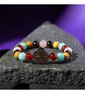 Başak Burcu Bileklik Amazonit, Dumanlı Kuvars, Jasper, Kırmızı Akik, Pembe Kuvars