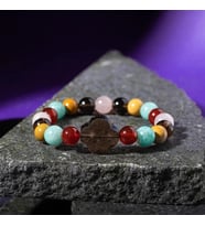 Başak Burcu Bileklik Amazonit, Dumanlı Kuvars, Jasper, Kırmızı Akik, Pembe Kuvars