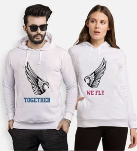 Tshirthane Together We Fly Sevgili Kombinleri Kapüşonlu Kombini (Tek Ürün Fiyatıdır.)