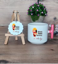 Mühendis Hanım Diyeceksiniz Hediye Seti Kupa Bardak T Kulplu ve Anahtarlık Kadın Mühendise Mühendisler Günü Hediyesi (Model 4)