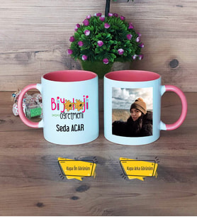 Biyoloji Öğretmeni Kupa Bardak Pembe Fotoğraflı Öğretmenler Günü Hediyesi