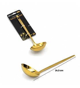 Metal Servis Kepçesi - Gold Renk - 24.5 cm