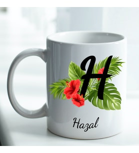Kişiye Özel İsim ve Fotoğraf Baskılı H Harfli Kupa Bardak No:013