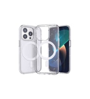 Apple iPhone 14 Pro Uyumlu Kılıf M-safe Şarj Özellikli Parlayan Simli Saydam Renkli Zore Allstar Kapak (Pembe)
