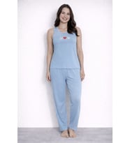 Kadın 20616 Kolsuz % 100 Pamuk Pijama Takımı