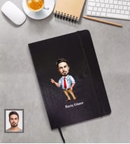 Kişiye Özel Öğretmen Karikatürlü Siyah Defter Bay-16