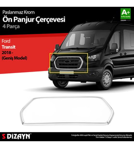 Transit Krom Ön Panjur Çerçevesi Geniş Model 4 Prç. 2018 ve Üzeri