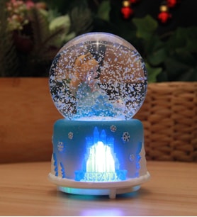 Frozen Şatolu Işıklı ve Müzikli Kar Küresi Büyük Boy