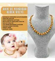 SERTİFİKALI BEBEK AKİK ve KEHRİBAR KOLYE 35 CM UNİSEX