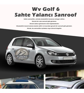 Volksvogen Golf 6 Parlak Siyah Yalancı Çakma Sahte Sunroof