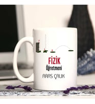 Fizik Öğretmenine Özel Öğretmenler Günü Hediyesi Kişiye Özel Kupa Bardak