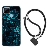 Realme C11 C21 C21Y C25Y C11 2021 Kılıf Boyun Askılı Silikon Mistik Çiçekler 1650