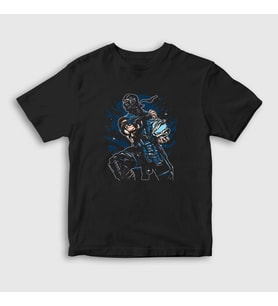 Presmono Unisex Çocuk Siyah Sub Zero V4 Mortal Kombat T-Shirt 147999tt