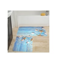 Rovigo Home Dijital Baskılı 2'li Banyo paspas Takımı RVG5048 (Mavi)