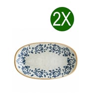 Şık Oval Kayık Tabak Seti, 19x11 cm, 2'li Paket, Modern ve Estetik Tasarım
