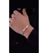 1.sınıf Kişiye Özel Isim Yazılan Çelik Üzeri 925 Ayar Gümüş Sevgiliye,babaya,arkadaşa Bileklilk
