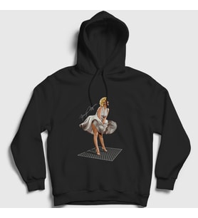 Presmono Unisex Siyah Icon Marilyn Monroe Kapüşonlu Sweatshirt 39088tt