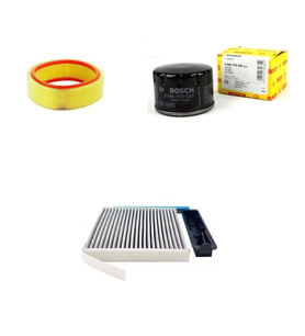 Bosch Filtre Bakım Seti Dacia sandero 1.4 1.6 Benzinli 2008-2012 Hava + Yağ f. + Polen Filtre Filtron