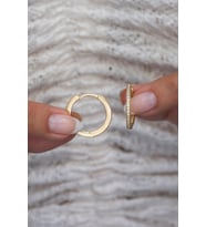 925 Ayar Gümüş Gold 20 mm Tamtur Halka Küpe