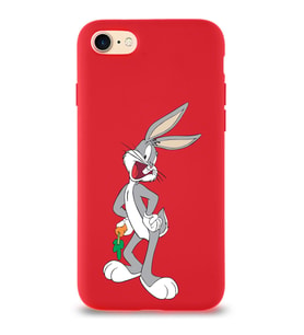 Apple iPhone 7 Uyumlu Lansman Kılıf Bugs Bunny Tasarımlı Altı Kapalı İçi Kadife Kaplı  Kapak (Şeffaf)