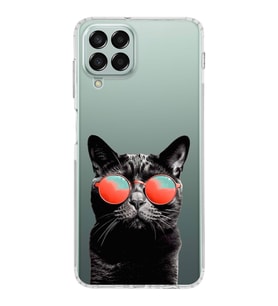 PrintiFy Samsung Galaxy M33 ile Uyumlu 1mm Slim Fit Kedi 3 050d Baskılı Şeffaf  Kılıf