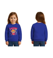 Unisex Labubu Baskılı Çocuk Swaetshirt 3 İplik Şardonlu (SAKS MAVI)