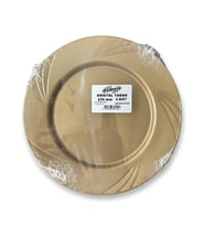 Omeyva Davet Parti Doğum Günü Altın Bronz Renk Sert Plastik Mika Tabak - 23 Cm. - 18 Adet