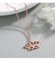 Kişiye Özel 925 Ayar Gümüş Lotus Kolye