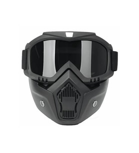 Cross Motosiklet Bisiklet Gözlüğü Açık Kask Maskesi Süngerli Bant Lastikli Jet Maske Siyah Camlı