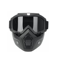Cross Motosiklet Bisiklet Gözlüğü Açık Kask Maskesi Süngerli Bant Lastikli Jet Maske Siyah Camlı