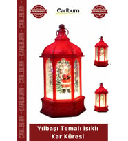 #KarKüresi Dekoratif Noel Baba LED Işıklı Nostaljik Fener Yılbaşı Temalı Işıklı Kar Küresi Kırmızı