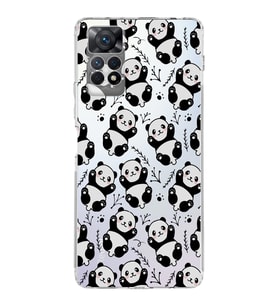 Xiaomi Redmi Note 11 Uyumlu Kapak Panda Tasarımlı  Şeffaf Kılıf