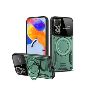 Pilelistore   Xiaomi Redmi Note 12 Pro 4G Kılıf Joy Lens Standlı Kapak - Koyu Yeşil