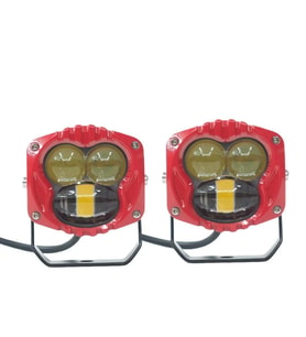 Offroad sis lambası sarı-beyaz set kırmızı çerçeve 7.3 x 6.8 x 6.8 cm 12-30v / LASS369-1