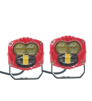 Offroad sis lambası sarı-beyaz set kırmızı çerçeve 7.3 x 6.8 x 6.8 cm 12-30v / LASS369-1