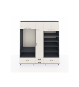 Kronos Dolap 18 Raflı 4 Çekmeceli Tek Askılı 220x59x243 Antrasit-Aytaşı/Aytaşı