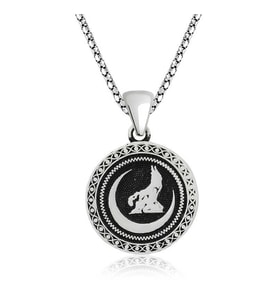 ??925 Ayar Gümüş Hilal Bozkurt Gümüş Kolye
