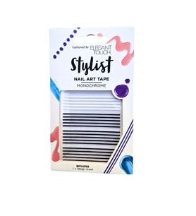 Elegant Touch Stylist Monochrome Nail Art  Siyah-Beyaz Renkler Tırnak Şerit Bant Süsü
