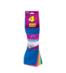 Mikrofiber Temizlik Bezi 4'lü Eko Açık Paket
