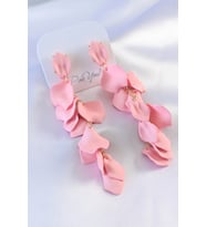 Gold Renk Pembe Yaprak Model Kadın Küpe - TJ-BKP7303