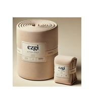 Tek Kişilik 100 x200 Bej Ranforce Lastikli Çarşaf ve Yastık Kılıfı