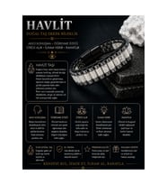 Sertifikalı Havlit Siyah Hematit Silindir Kesim Kilitli Doğal Taş Deri Erkek Bileklik
