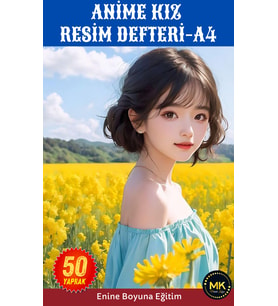 Anime KIZ Çiçekler İçinde Resim Defteri (Orta Boy)