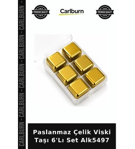 Özel Üretim Bar Aksesuarı İçecek Soğutma Paslanmaz Çelik Viski Taşı 6'Lı Set Alk5497