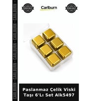 Özel Üretim Bar Aksesuarı İçecek Soğutma Paslanmaz Çelik Viski Taşı 6'Lı Set Alk5497