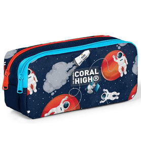Coral High Lacivert Mavi Astronot İki Bölmeli Kalem Çantası - Erkek Çocuk