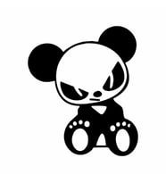 Kızgın Panda Araba Sticker siyah 14x16 CM (Siyah)