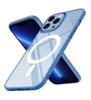 Coverzone iPhone 12 Pro Max ile uyumlu K?l?f Wireless ?arj �zellikli Metal buton Z-Krom MagSafe ile uyumlu ?effaf Transparan Double Color Silikon Kapak Lila